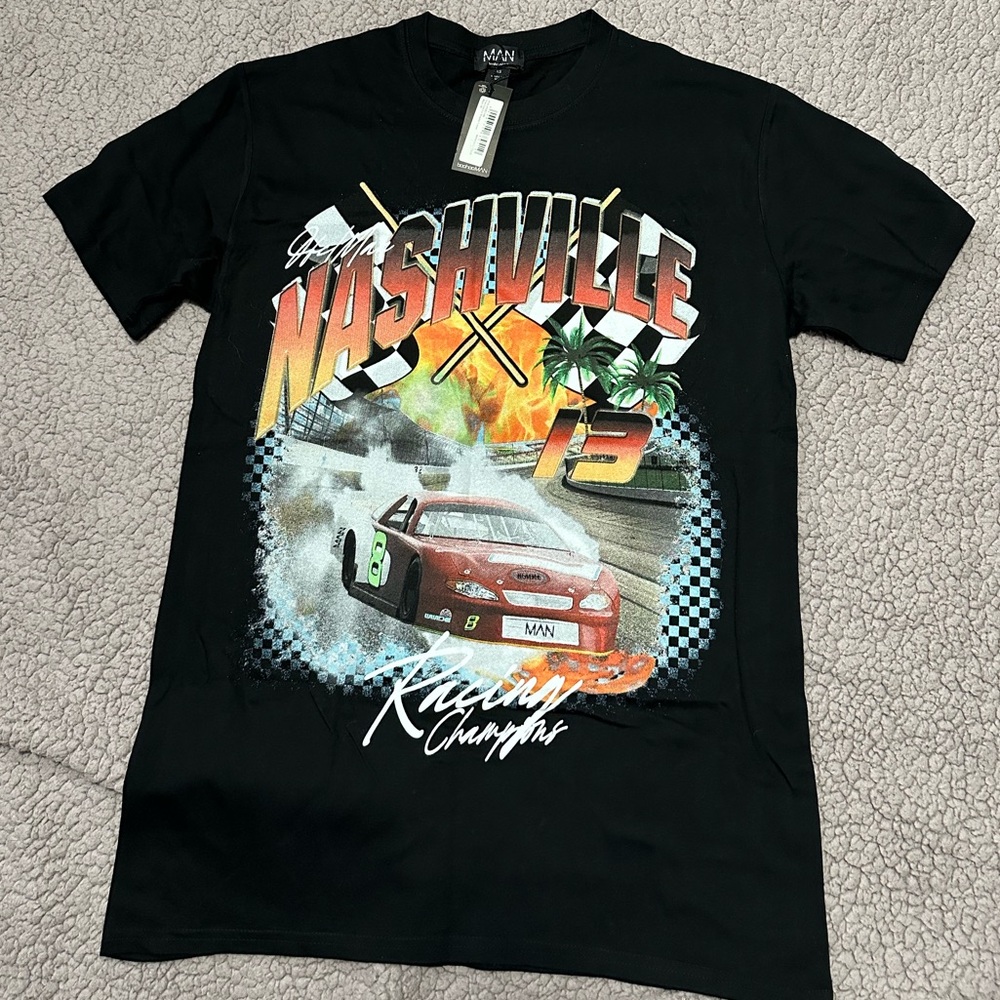 BoohooMan Black Short Sleeve Graphic Tee